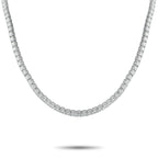 Exclusive Platinum 23.01ct Diamond Tennis Necklace MF30-082225 – Measuring 33 inches in length and weighing 59  grams , this 23
