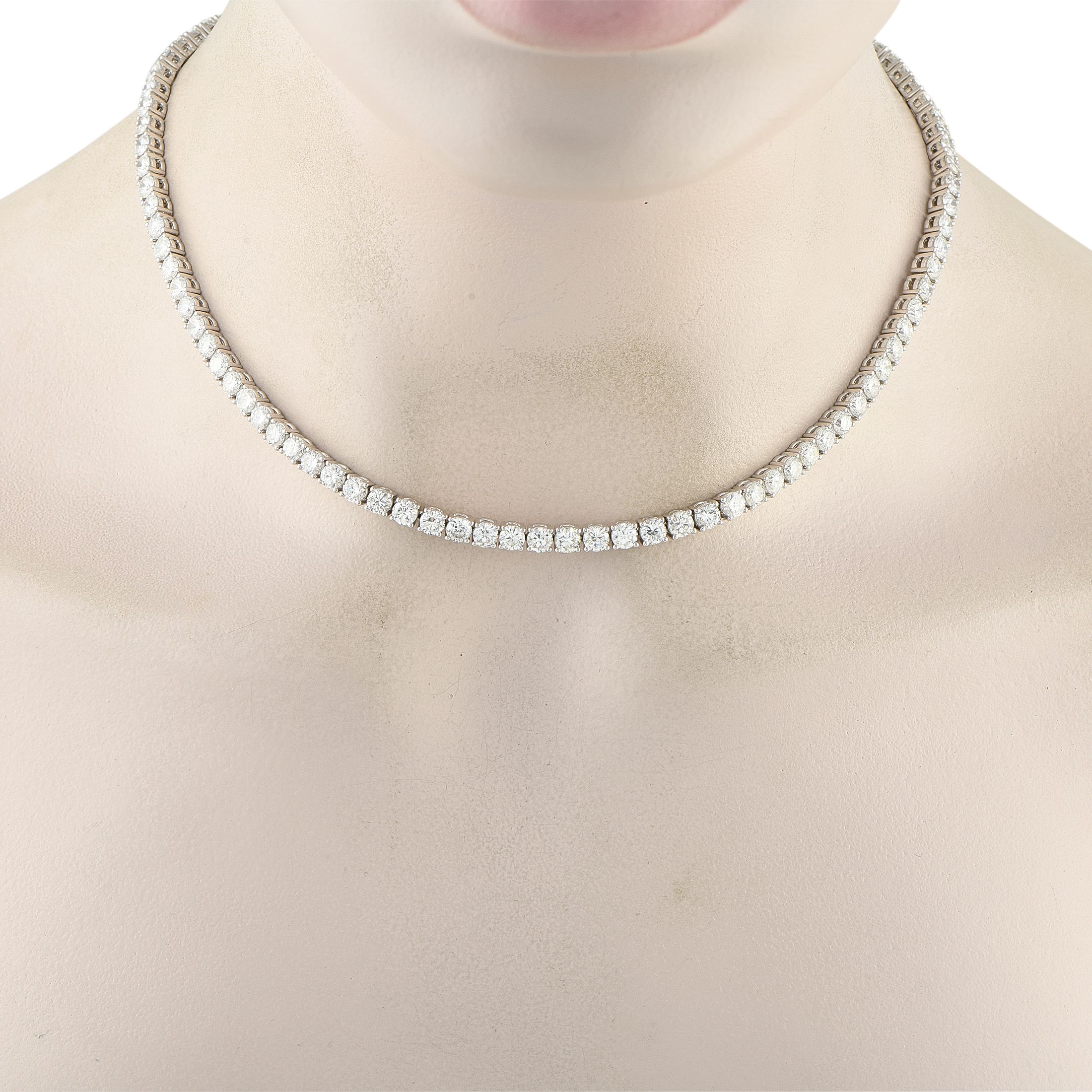 Exclusive Platinum 23.01ct Diamond Tennis Necklace