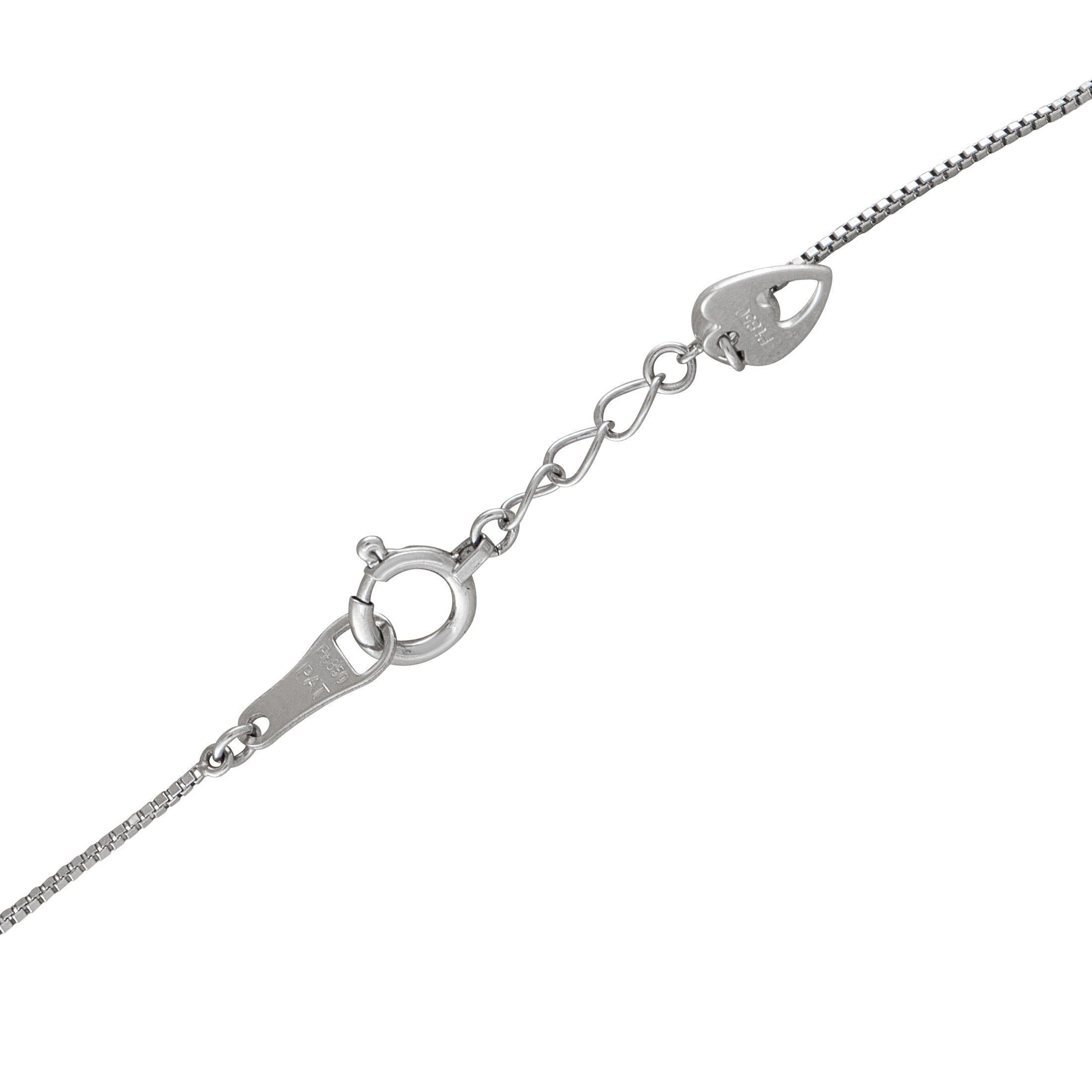 Exclusive Platinum 0.08ct Diamond and Aquamarine Necklace