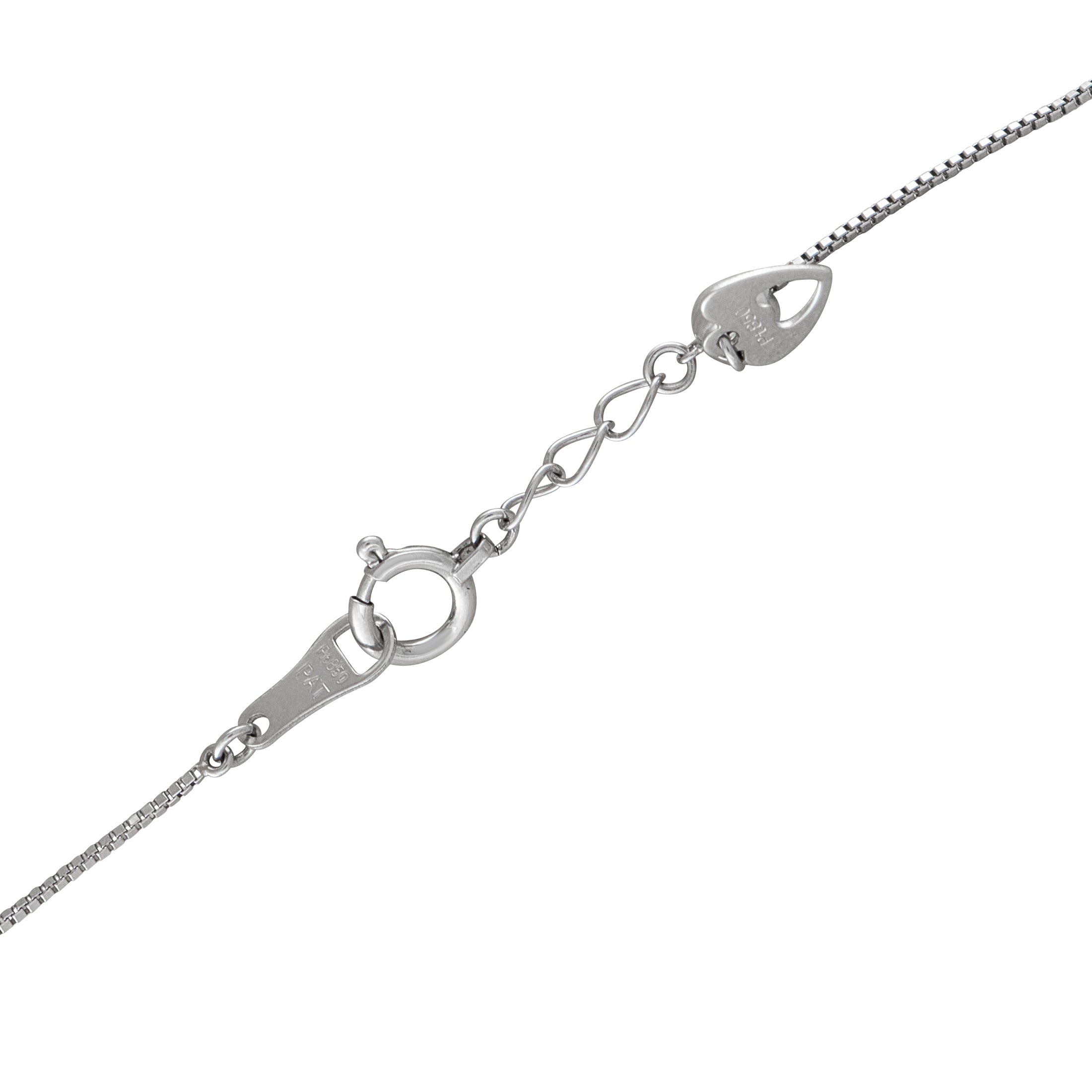 Platinum 0.08ct Diamond and Aquamarine Necklace