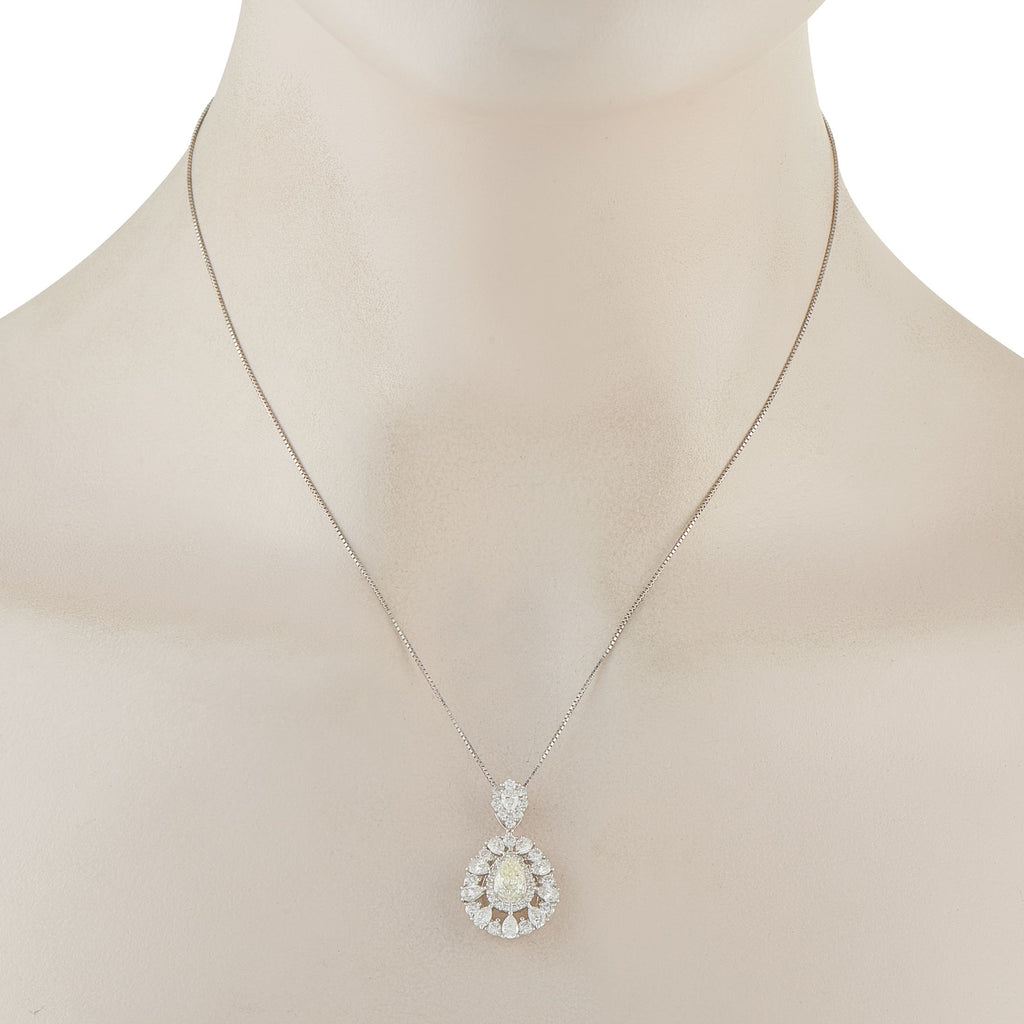 Exclusive Platinum 3.01ct Diamond Pear Necklace