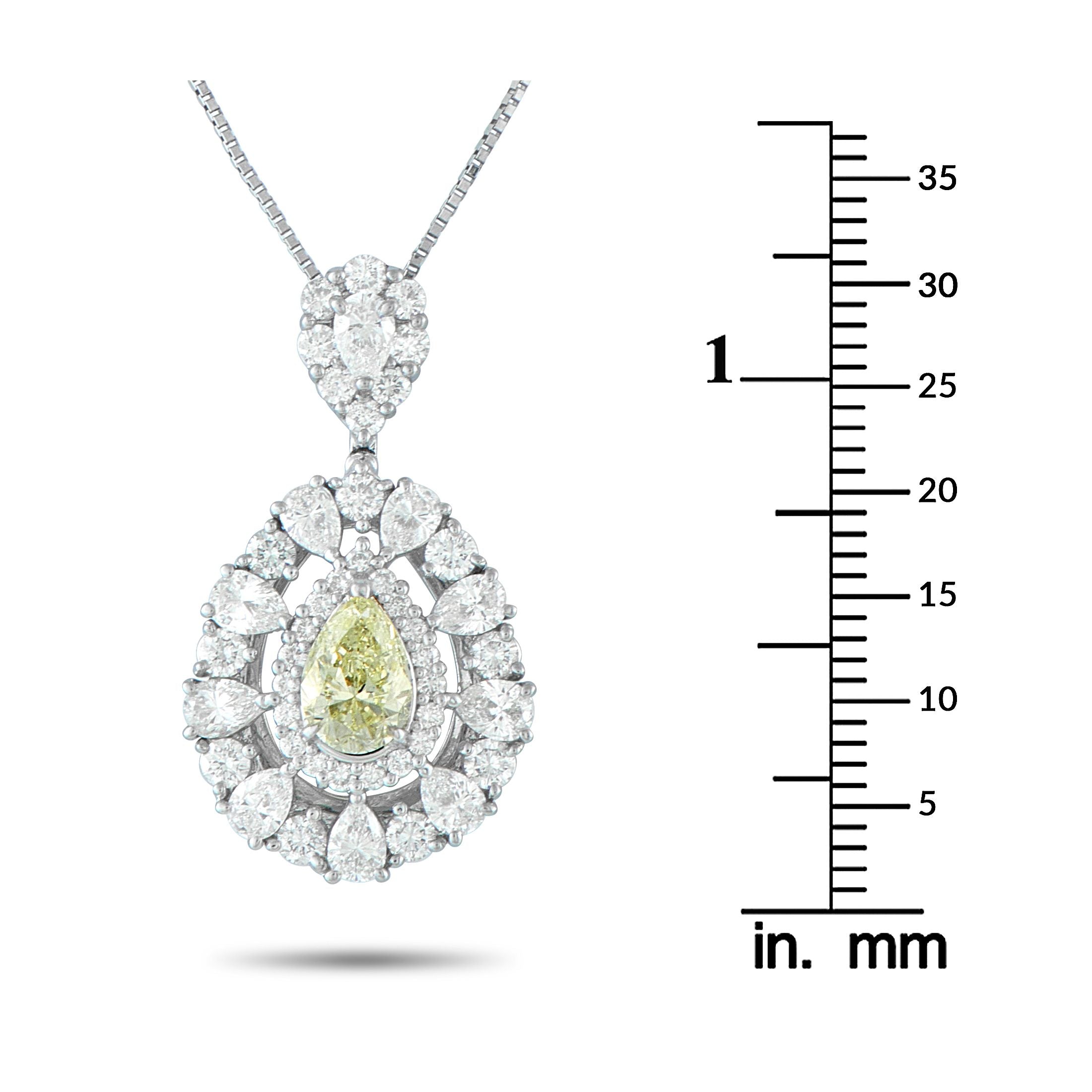 Exclusive Platinum 3.01ct Diamond Pear Necklace