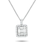 Platinum 1.10ct Diamond Square Pendant
