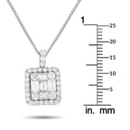 Platinum 1.10ct Diamond Square Pendant