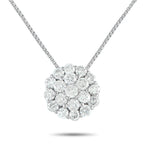 Exclusive Platinum 2.0ct Diamond Cluster Necklace MF40-101525 – Balanced and bright, this Exclusive  necklace in platinum off