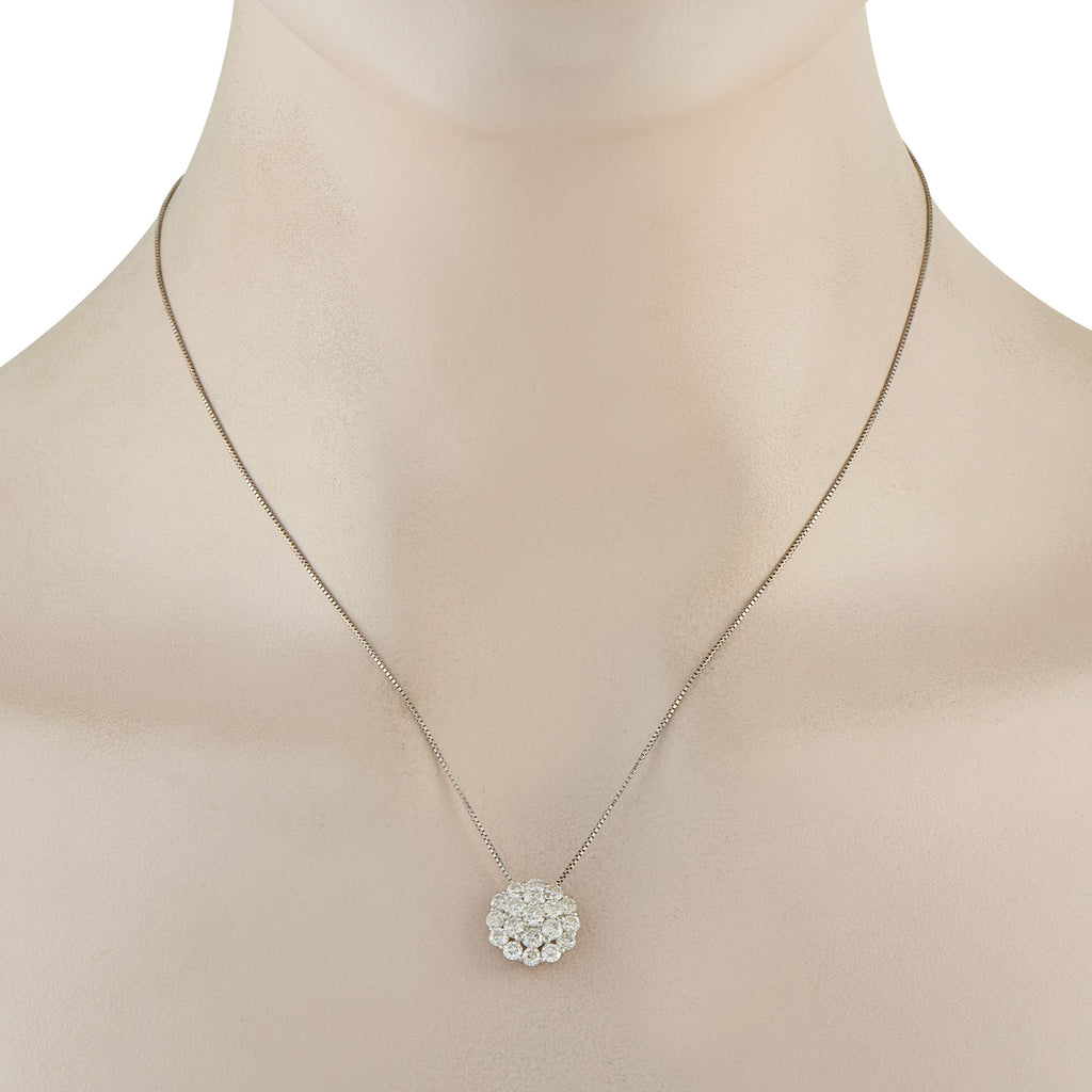 Exclusive Platinum 2.0ct Diamond Cluster Necklace