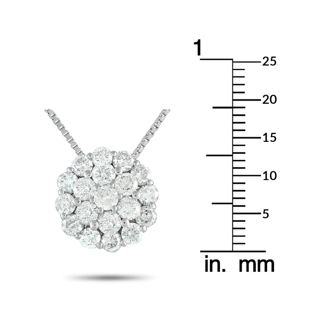 Exclusive Platinum 2.0ct Diamond Cluster Necklace