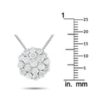 Exclusive Platinum 2.0ct Diamond Cluster Necklace