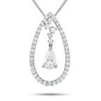 Exclusive Platinum 1.67ct Diamond Teardrop Necklace – Seen here is a 1