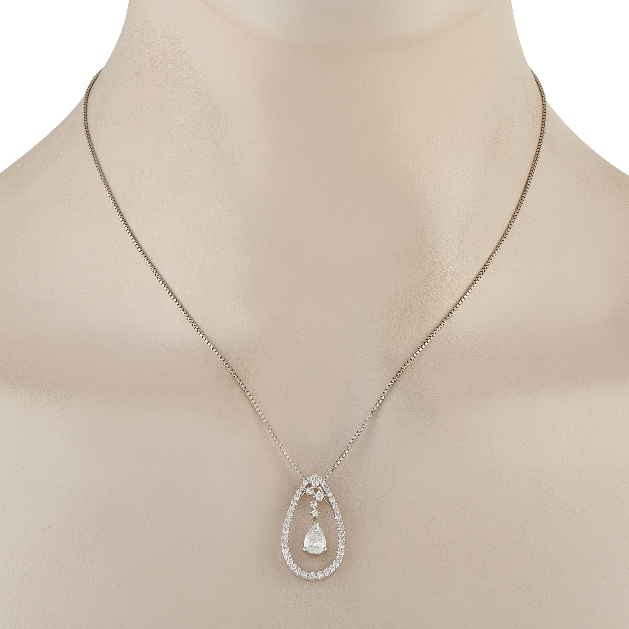 Exclusive Platinum 1.67ct Diamond Teardrop Necklace