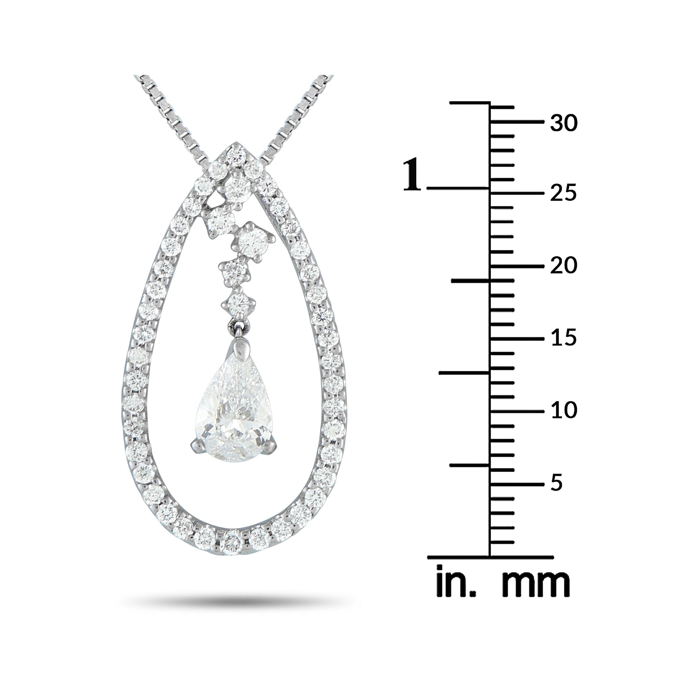 Exclusive Platinum 1.67ct Diamond Teardrop Necklace