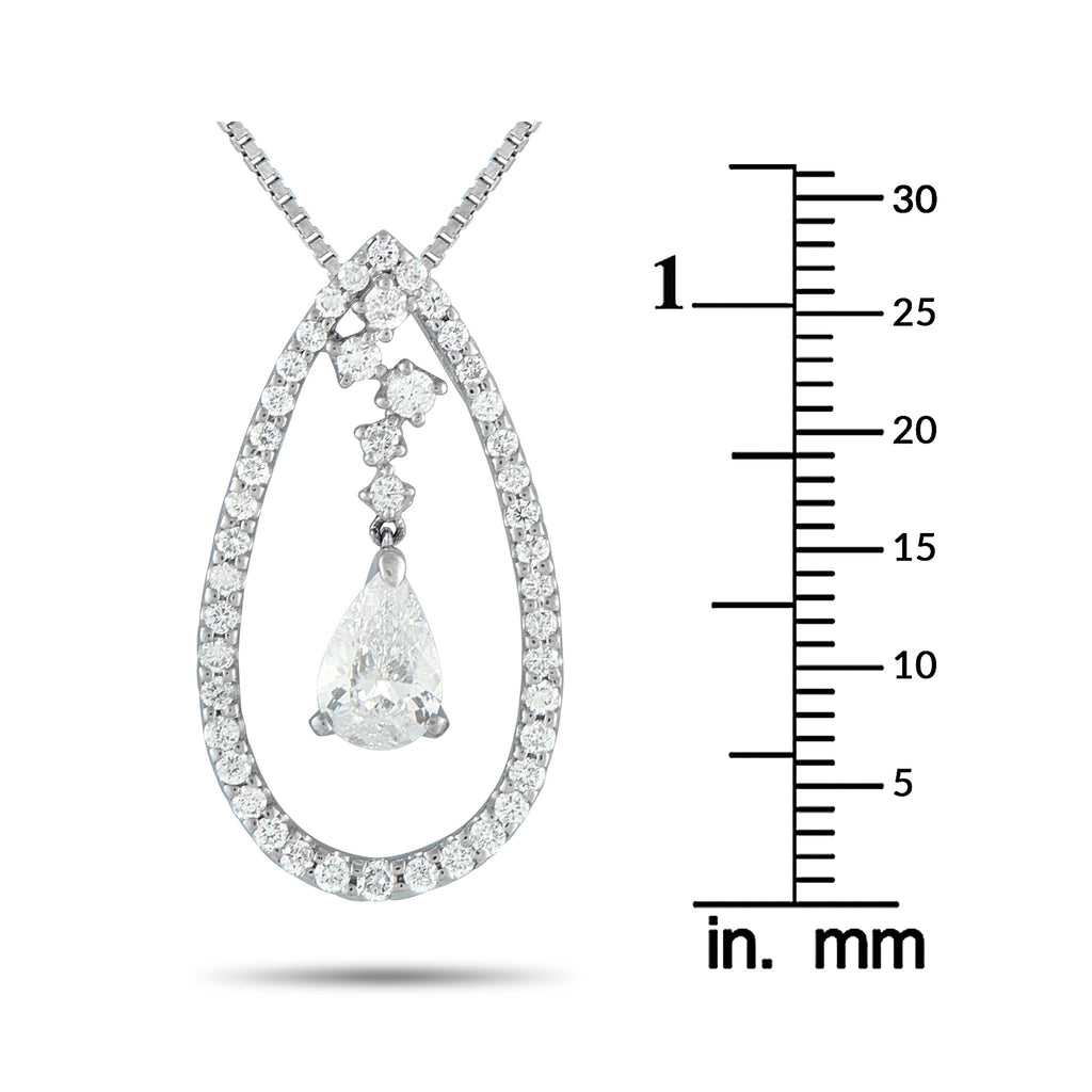 Platinum 1.67ct Diamond Teardrop Necklace