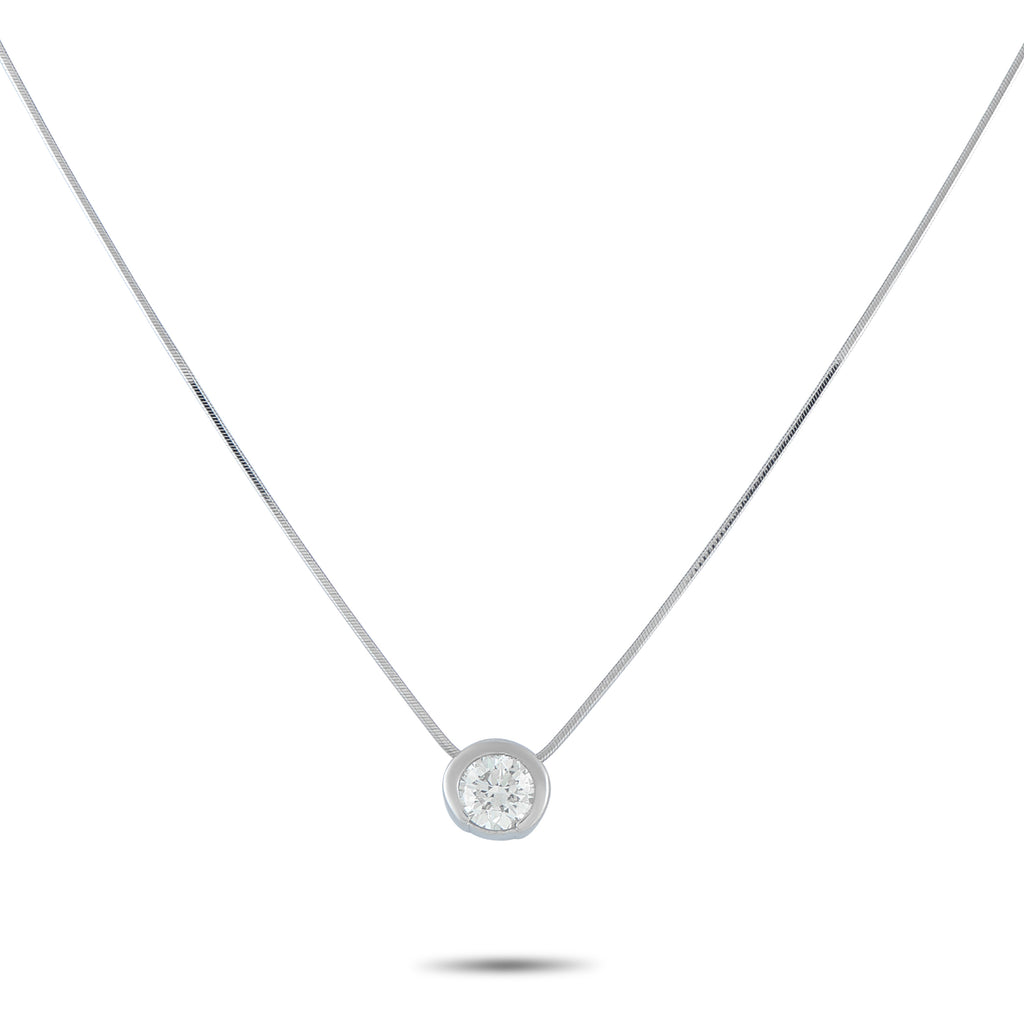Platinum 1.01ct Diamond Solitare Necklace