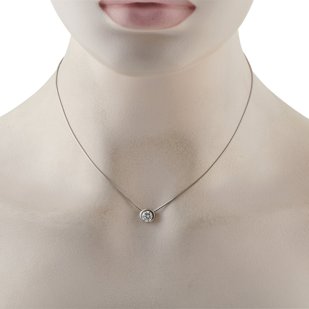 Platinum 1.01ct Diamond Solitare Necklace