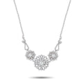 Platinum diamond necklace with floral cluster pendant