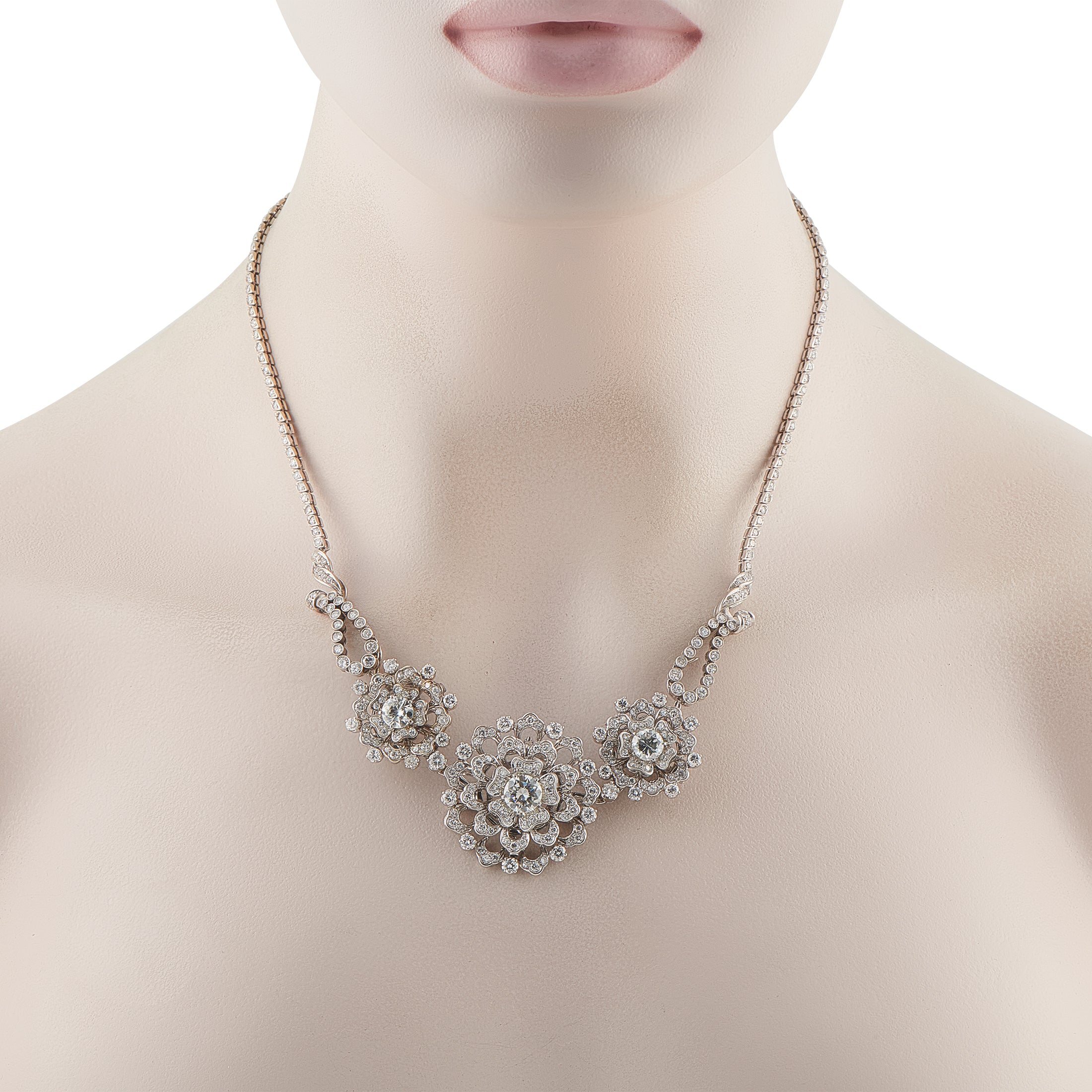 Platinum 10.70ct Diamond Necklace