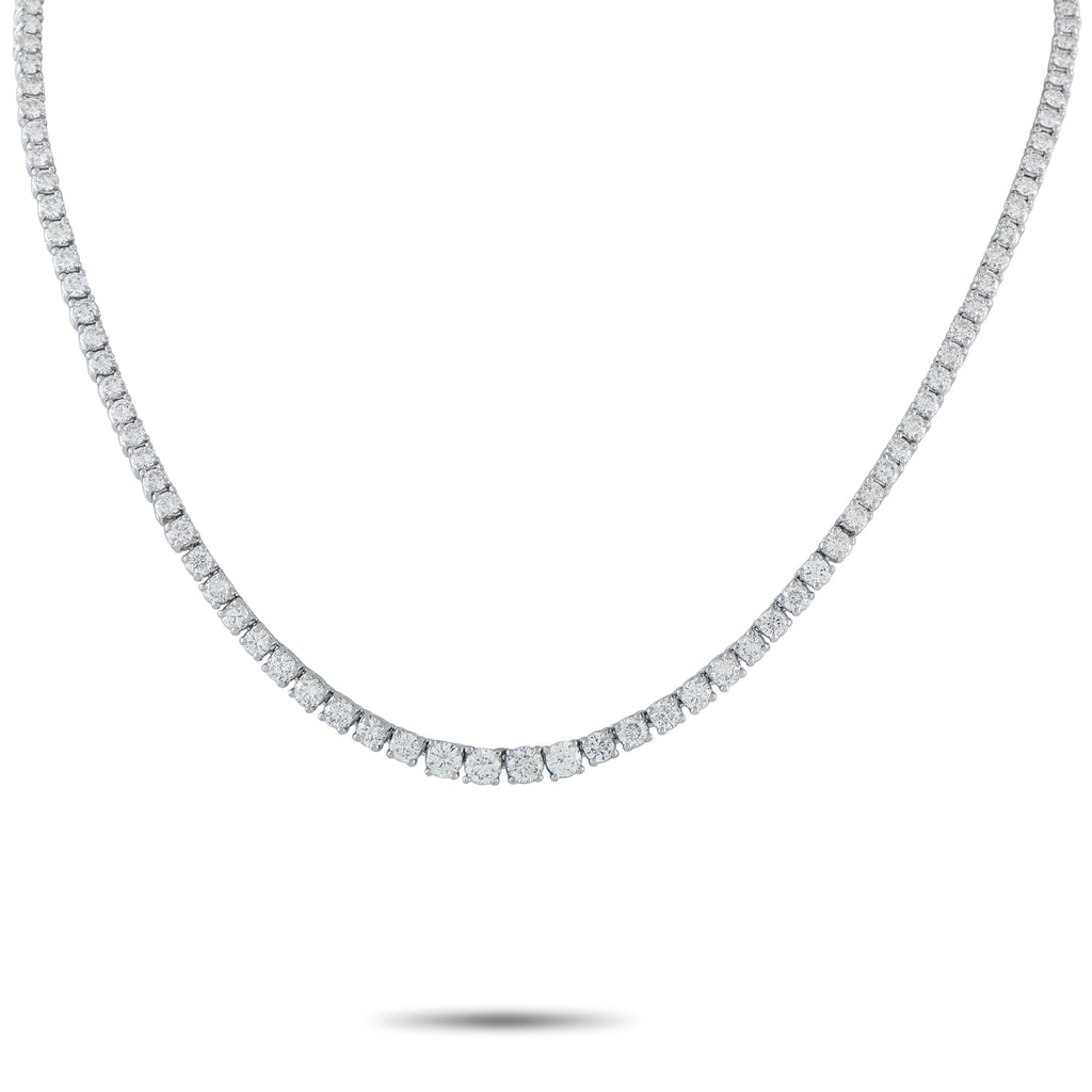 Platinum 12.50ct Diamond Tennis Necklace
