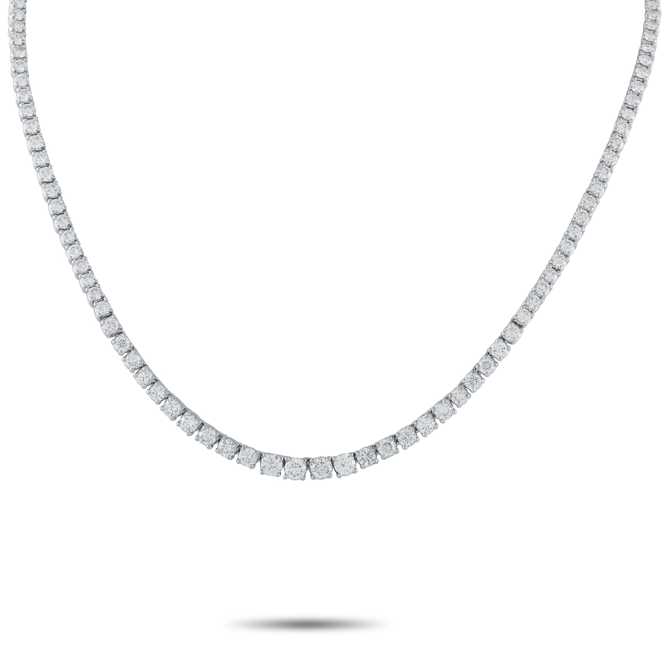 Platinum 12.50ct Diamond Tennis Necklace