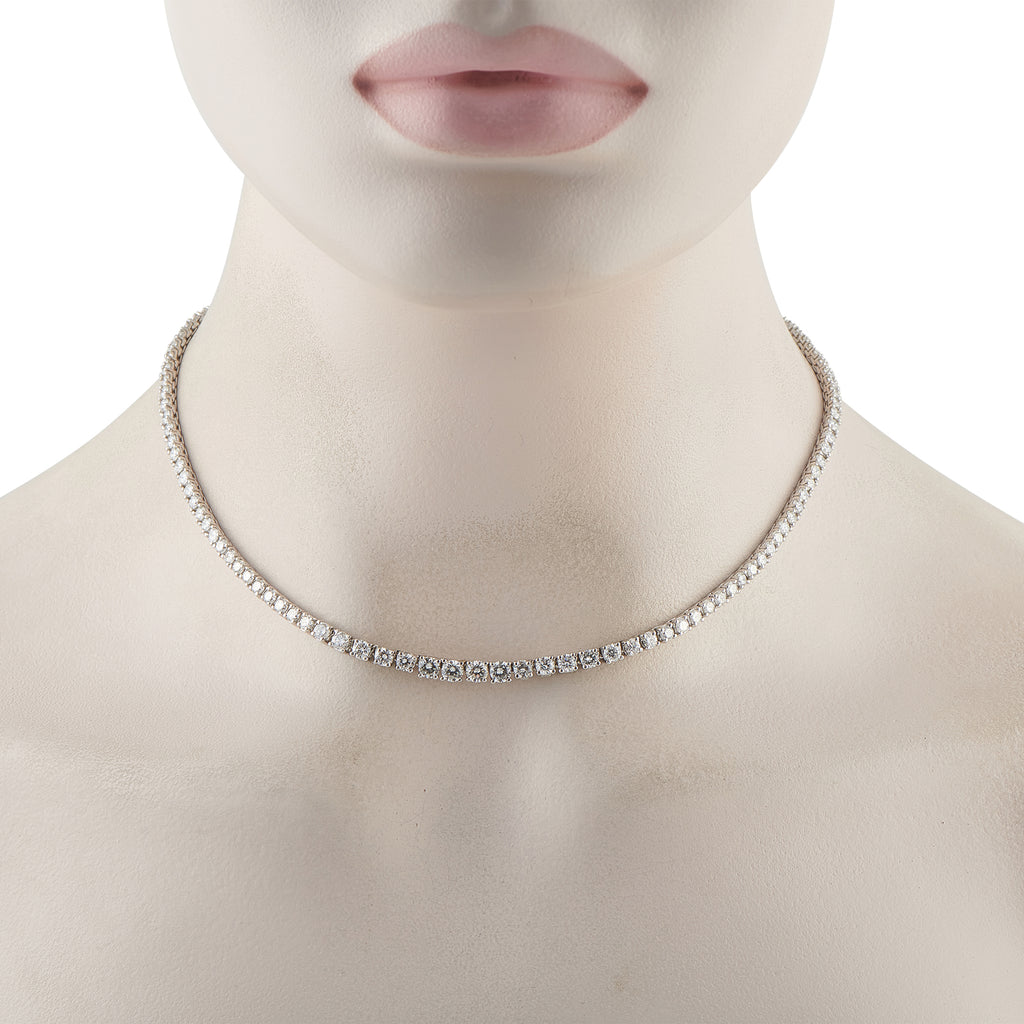 Platinum 12.50ct Diamond Tennis Necklace