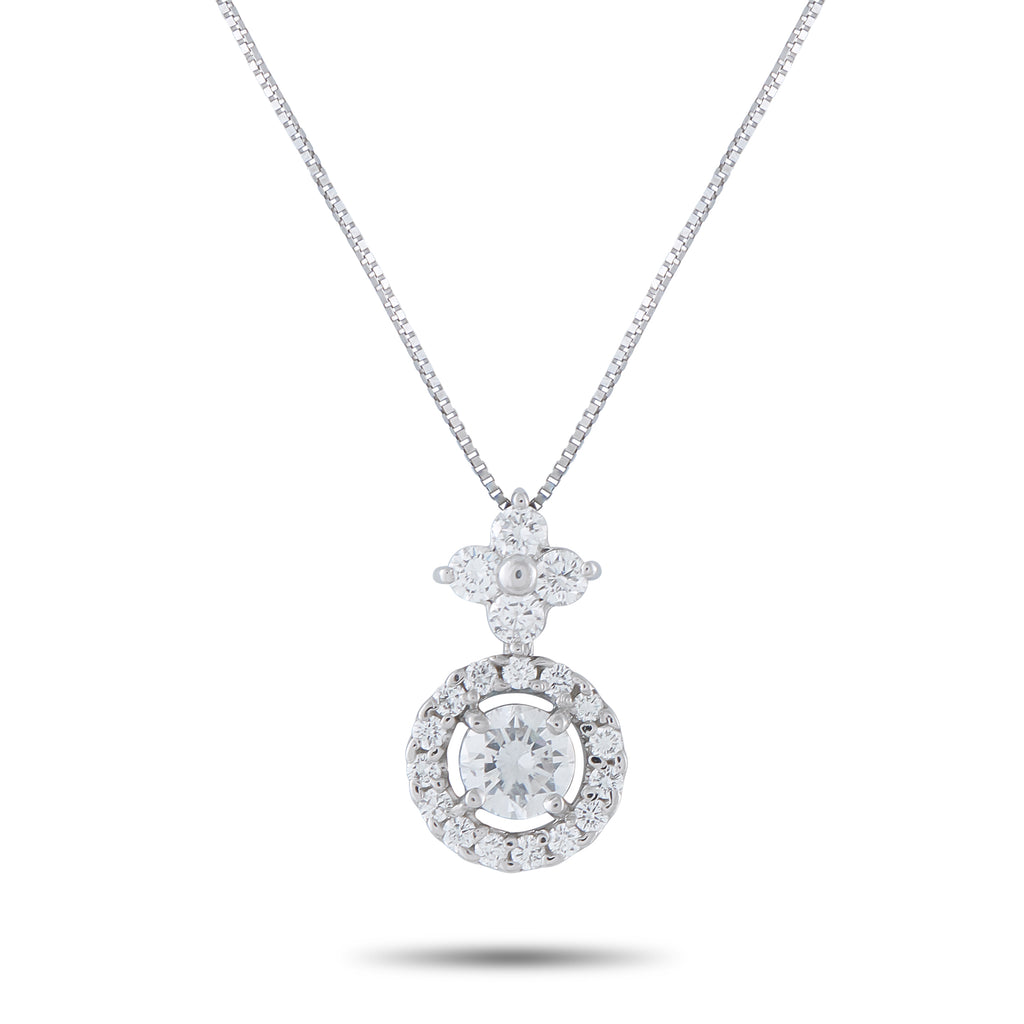 18K White Gold 0.95ct Diamond Pendant