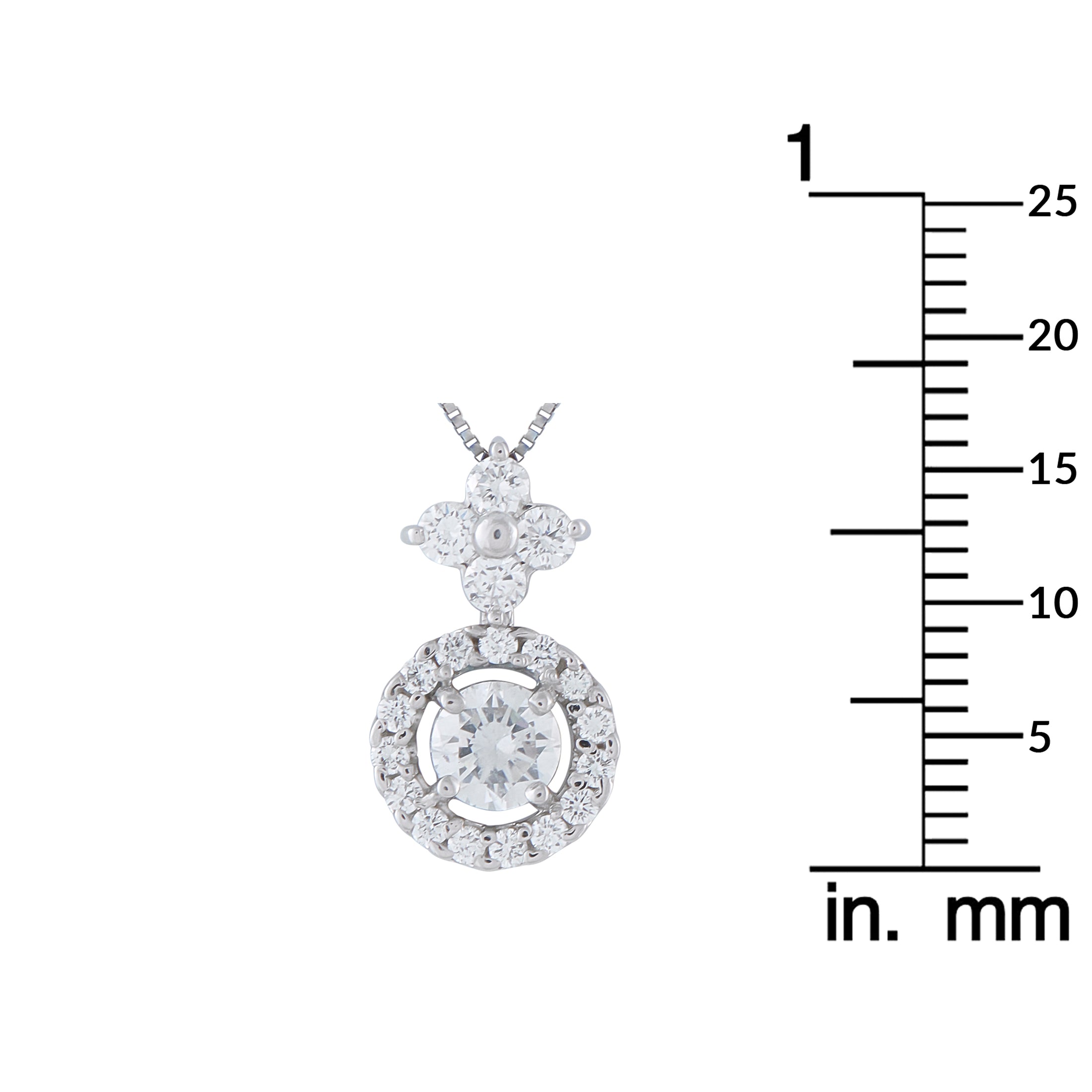 18K White Gold 0.95ct Diamond Pendant