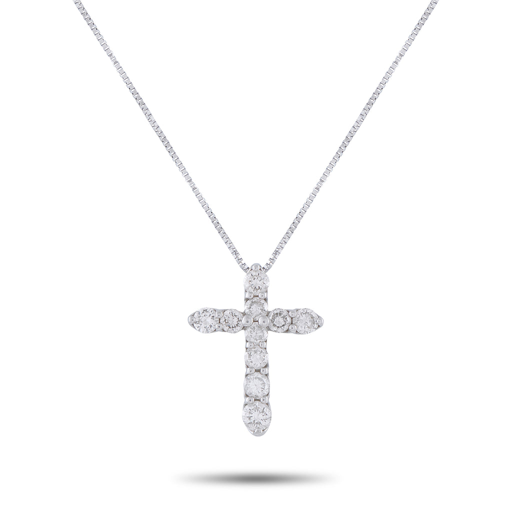 Platinum 1.0ct Diamond Cross Pendant
