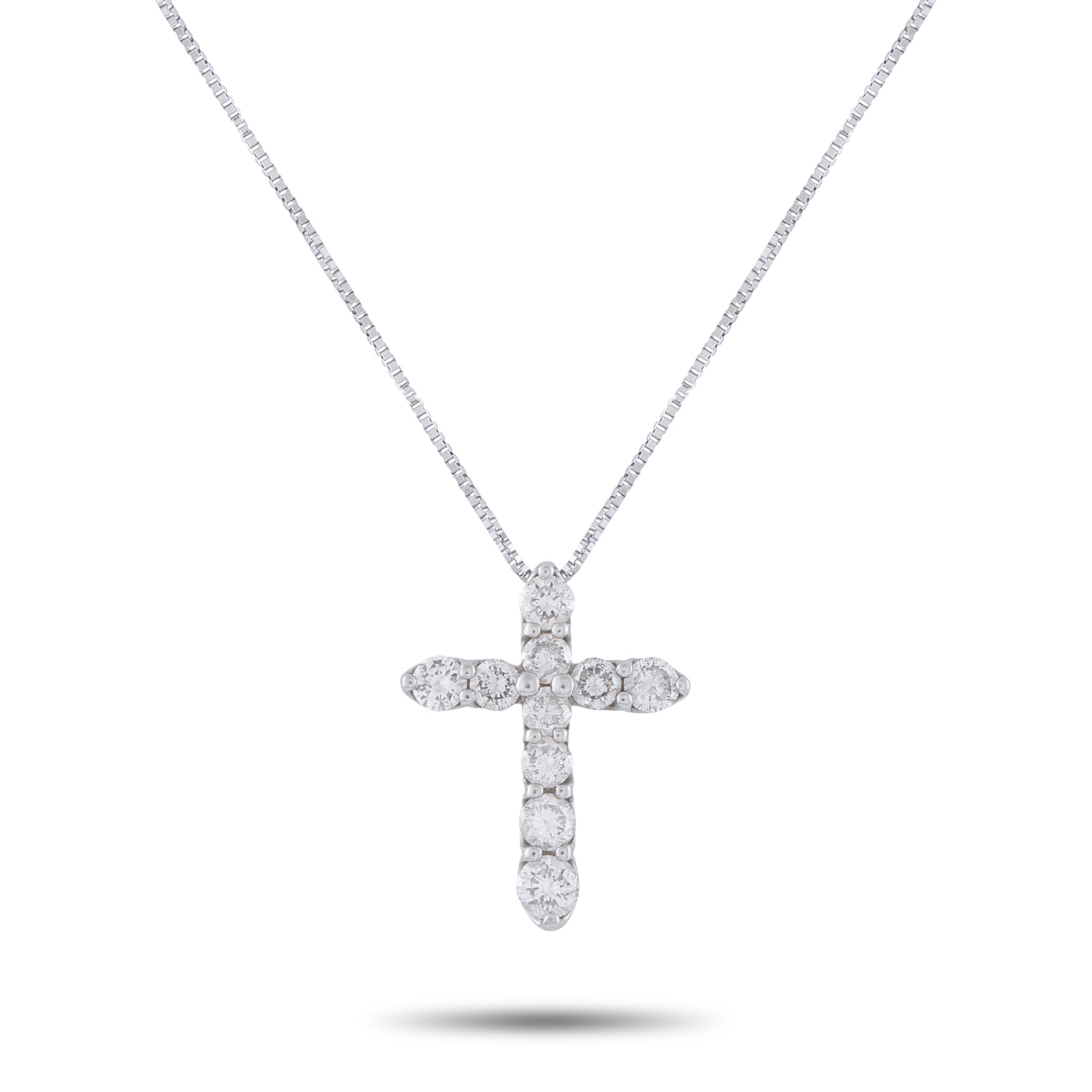 Platinum 1.0ct Diamond Cross Pendant