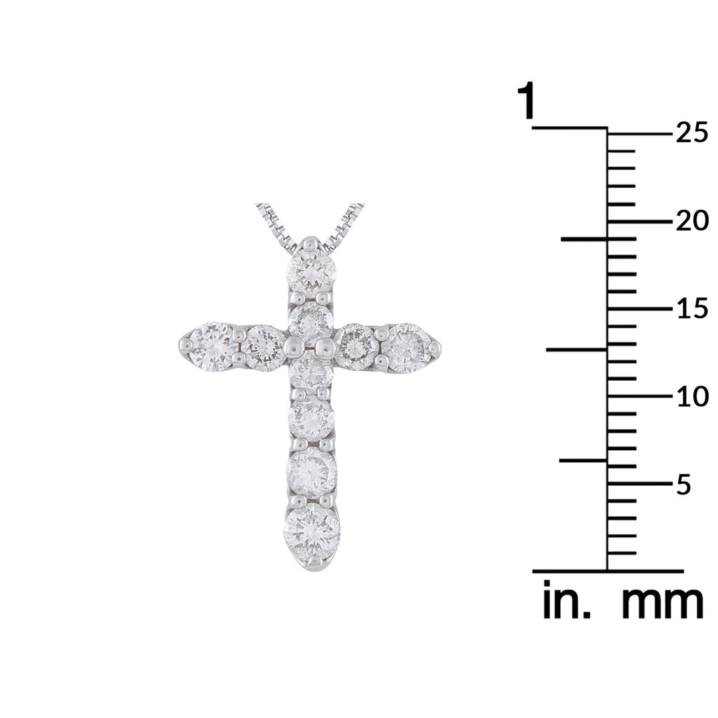 Platinum 1.0ct Diamond Cross Pendant