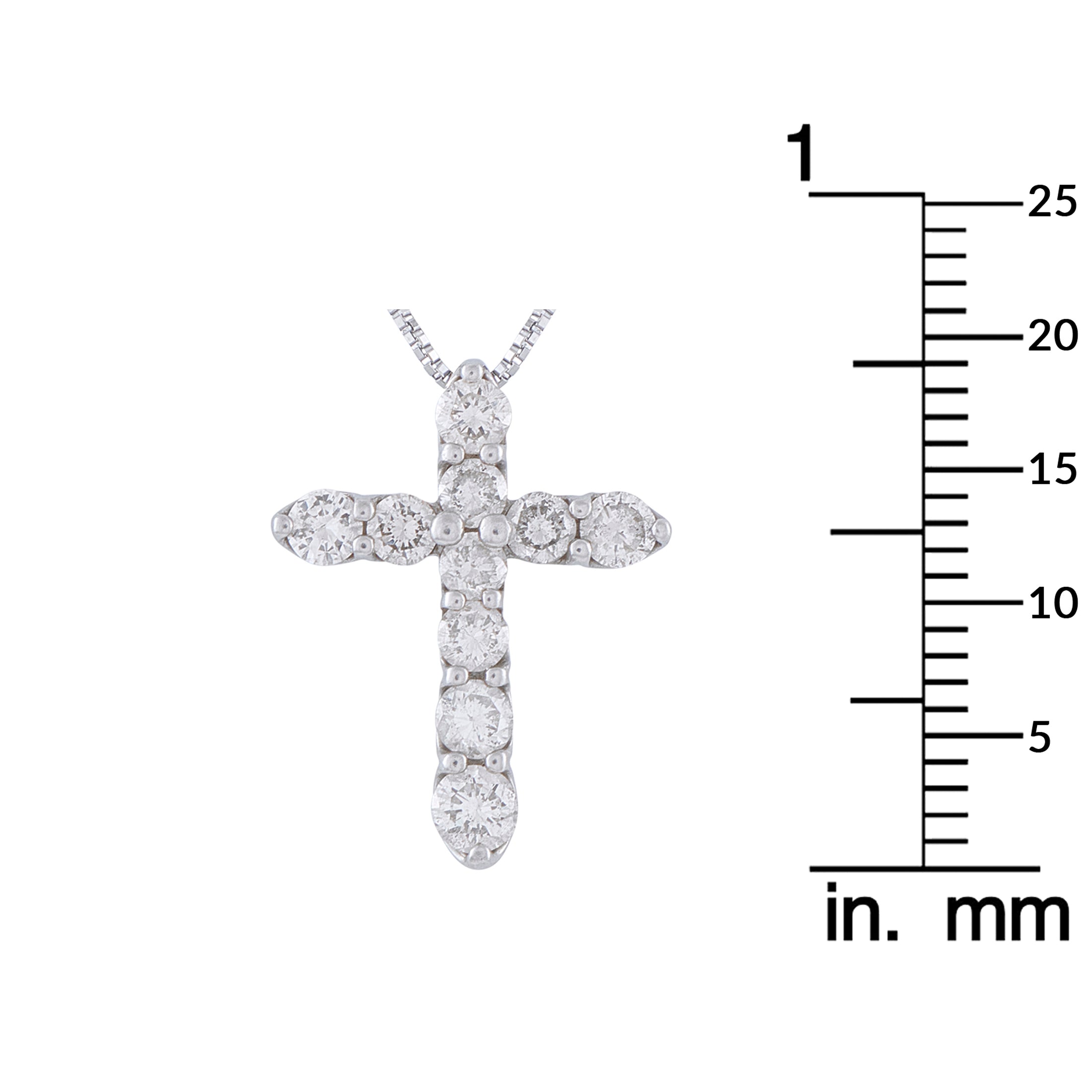 Platinum 1.0ct Diamond Cross Pendant