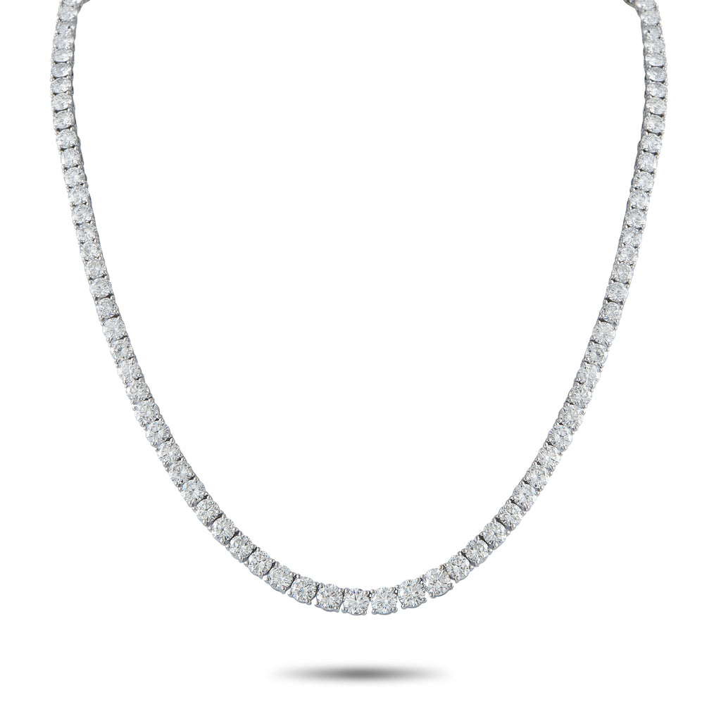 Platinum 35.43ct Diamond Tennis Necklace