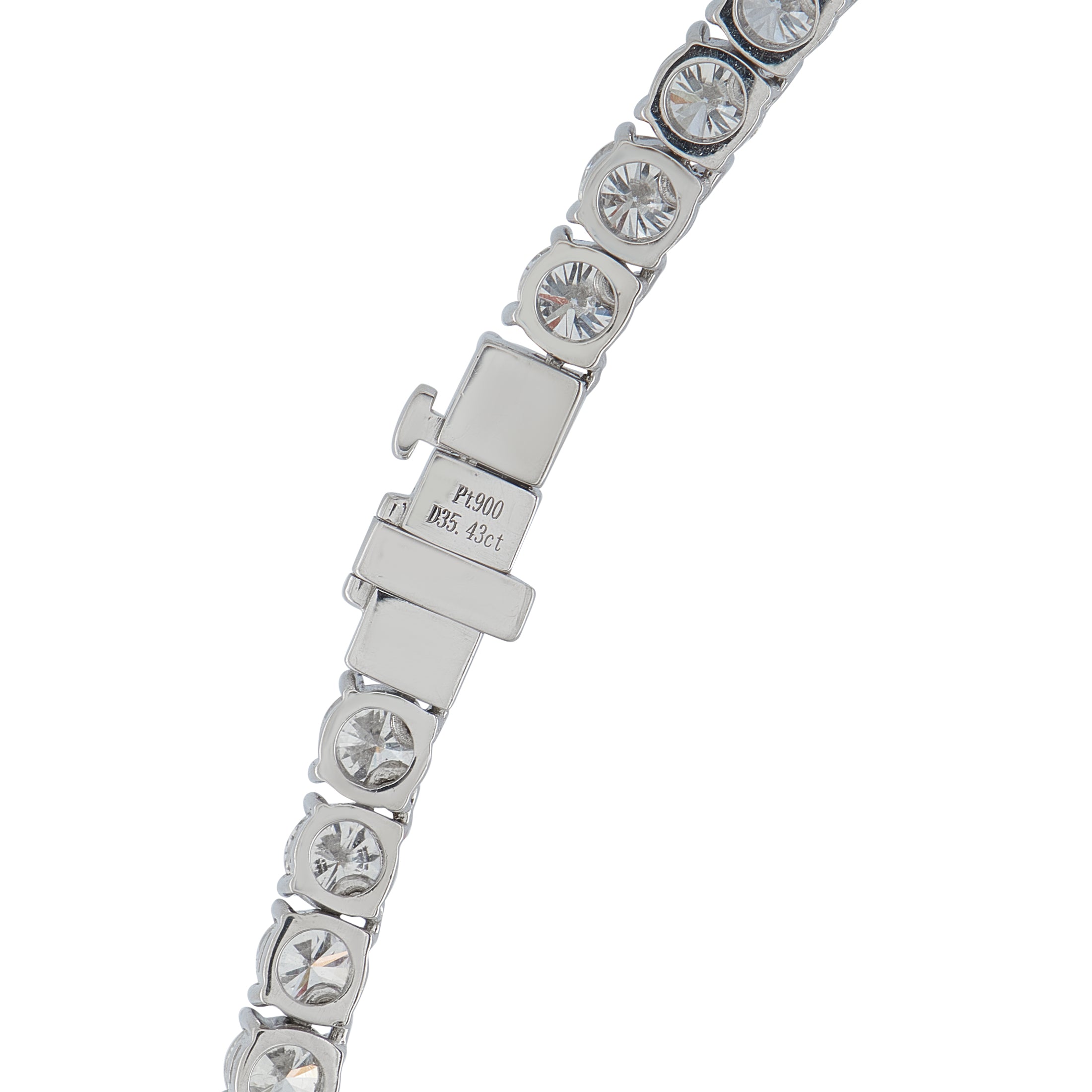 Platinum 35.43ct Diamond Tennis Necklace