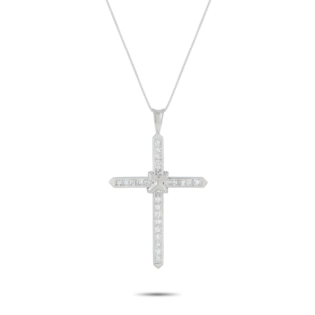 Platinum 1.95ct Diamond Cross Pendant