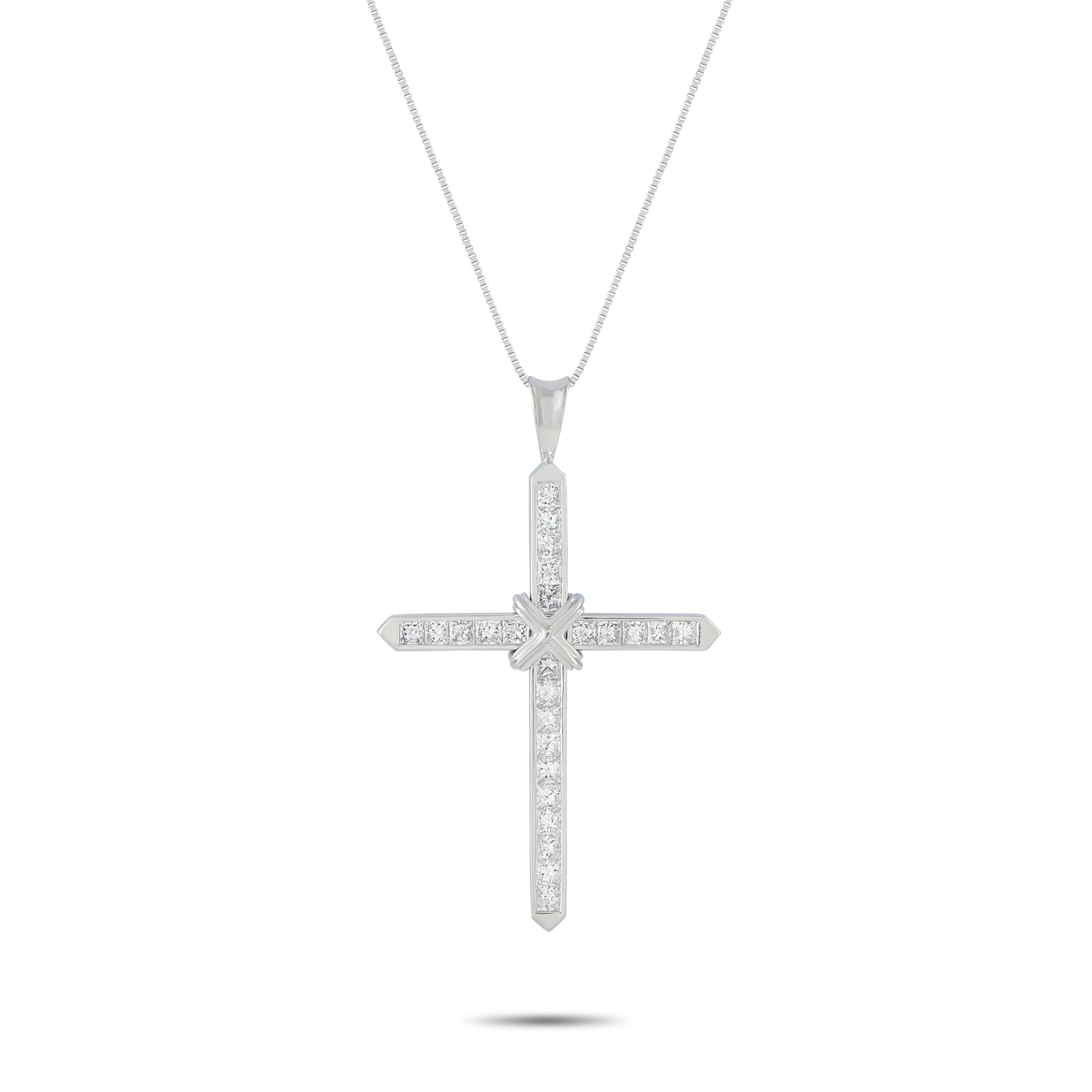 Platinum 1.95ct Diamond Cross Pendant