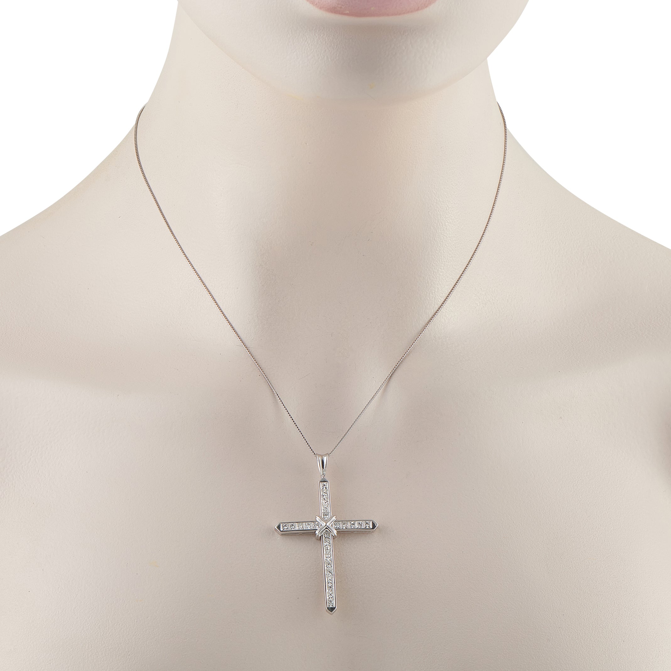 Platinum 1.95ct Diamond Cross Pendant