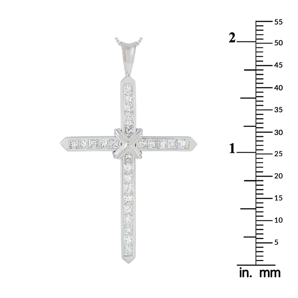 Platinum 1.95ct Diamond Cross Pendant
