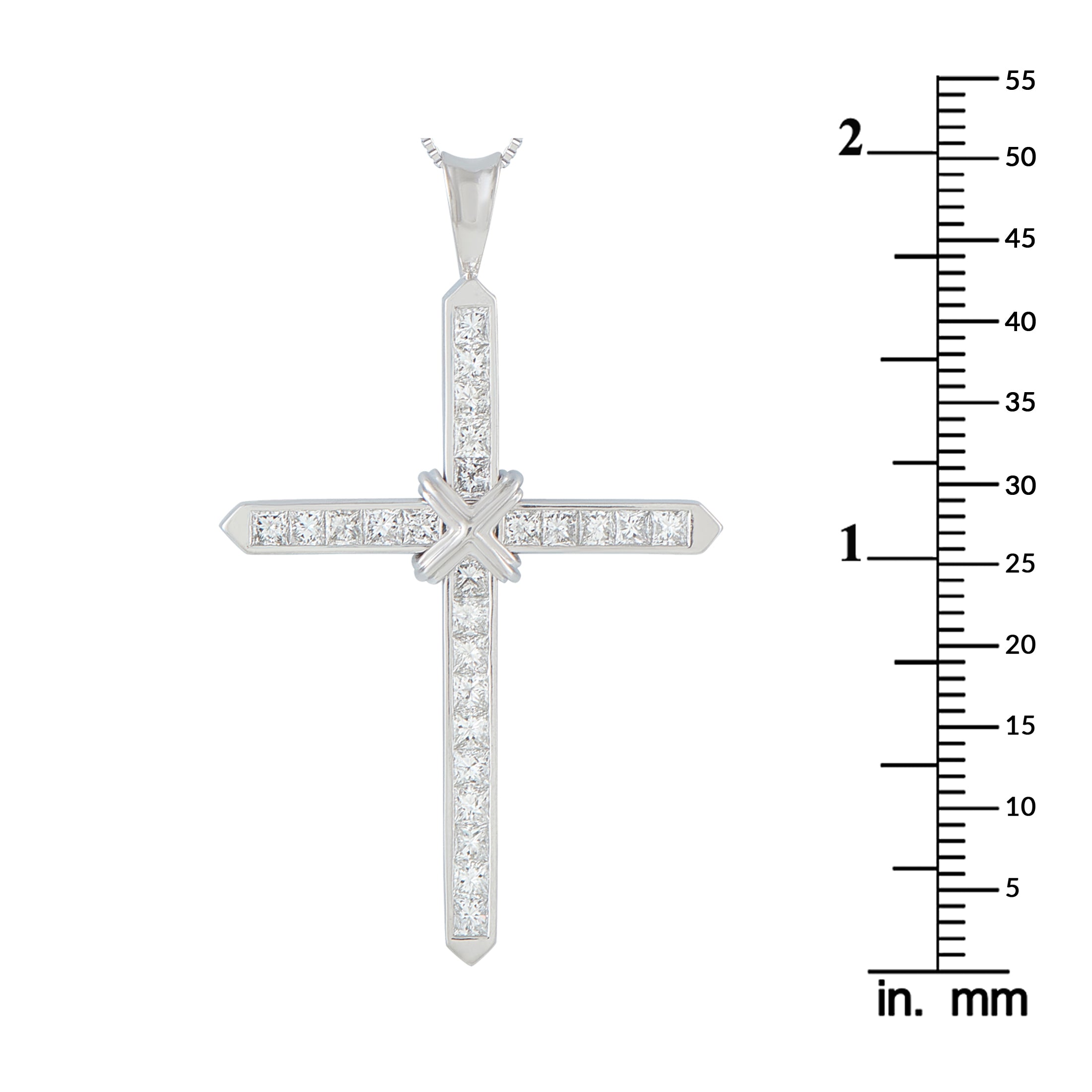 Platinum 1.95ct Diamond Cross Pendant