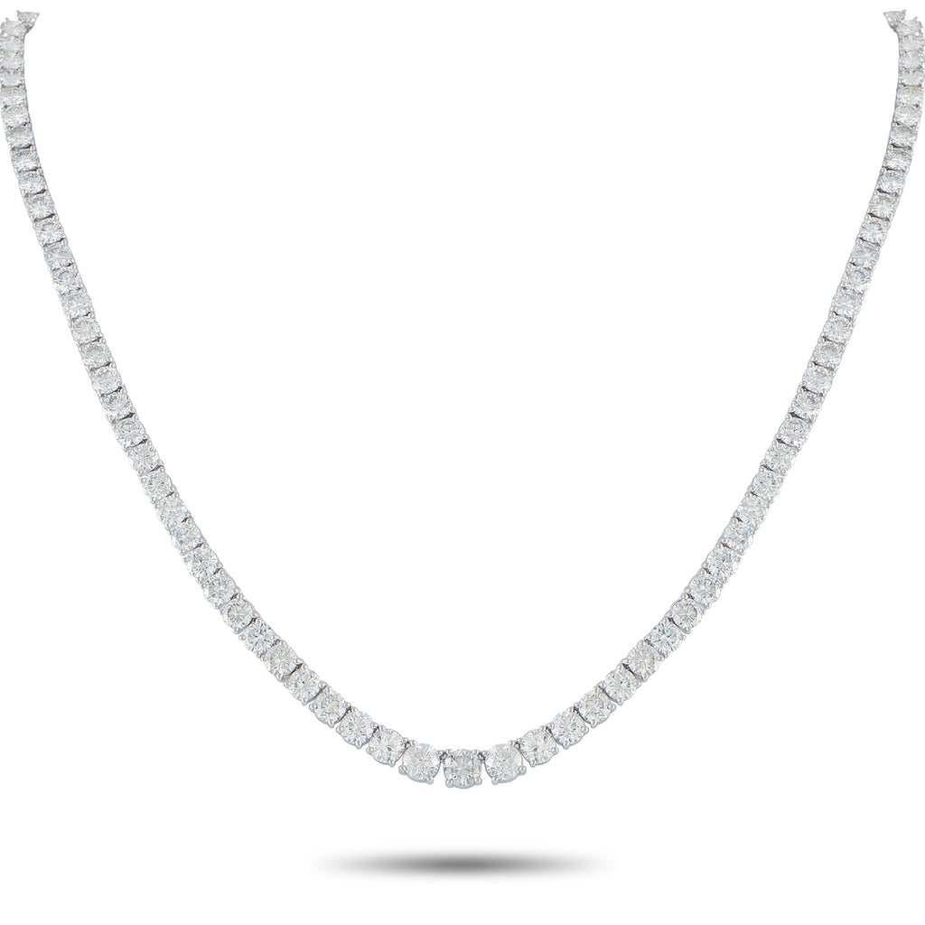 Platinum 40.47ct Diamond Tennis Necklace