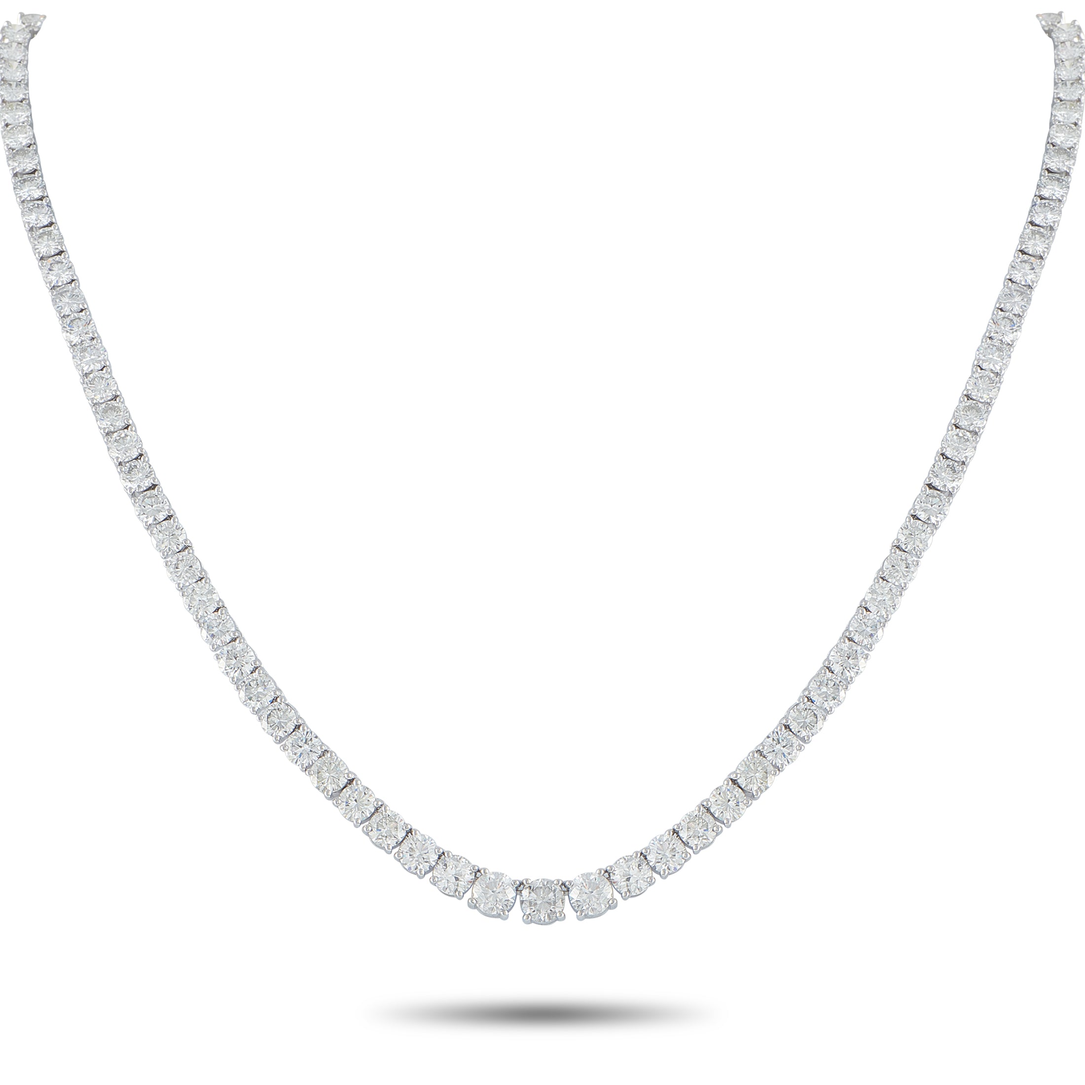 Platinum 40.47ct Diamond Tennis Necklace