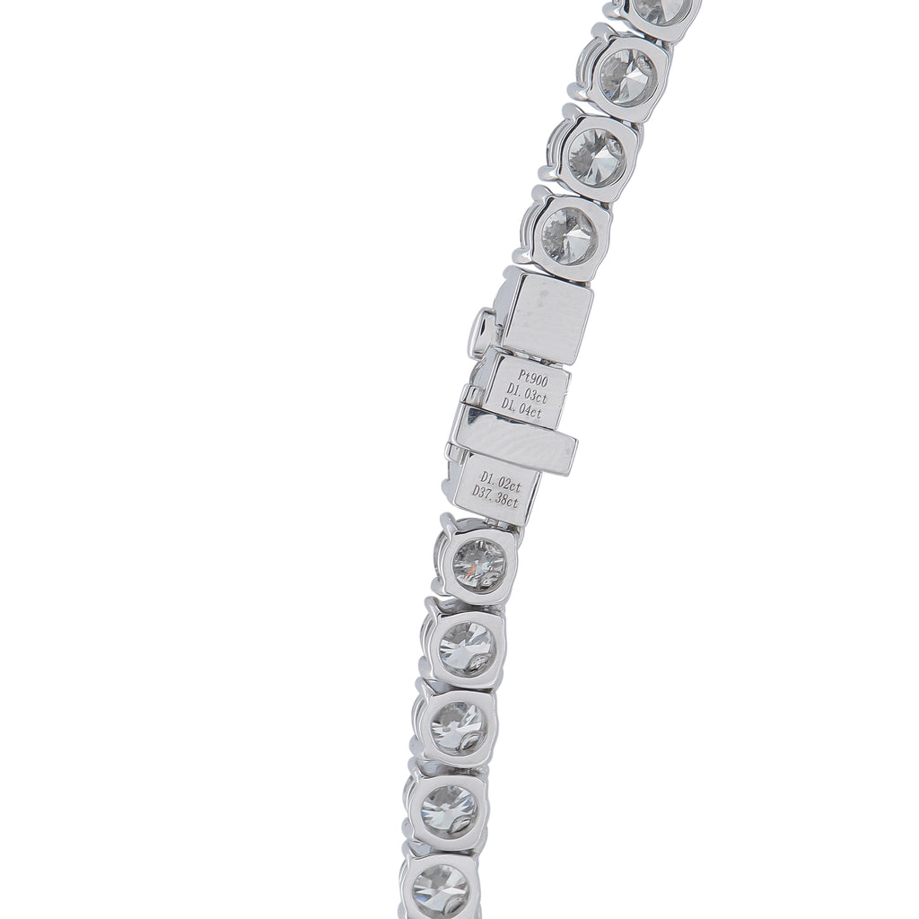 Platinum 40.47ct Diamond Tennis Necklace