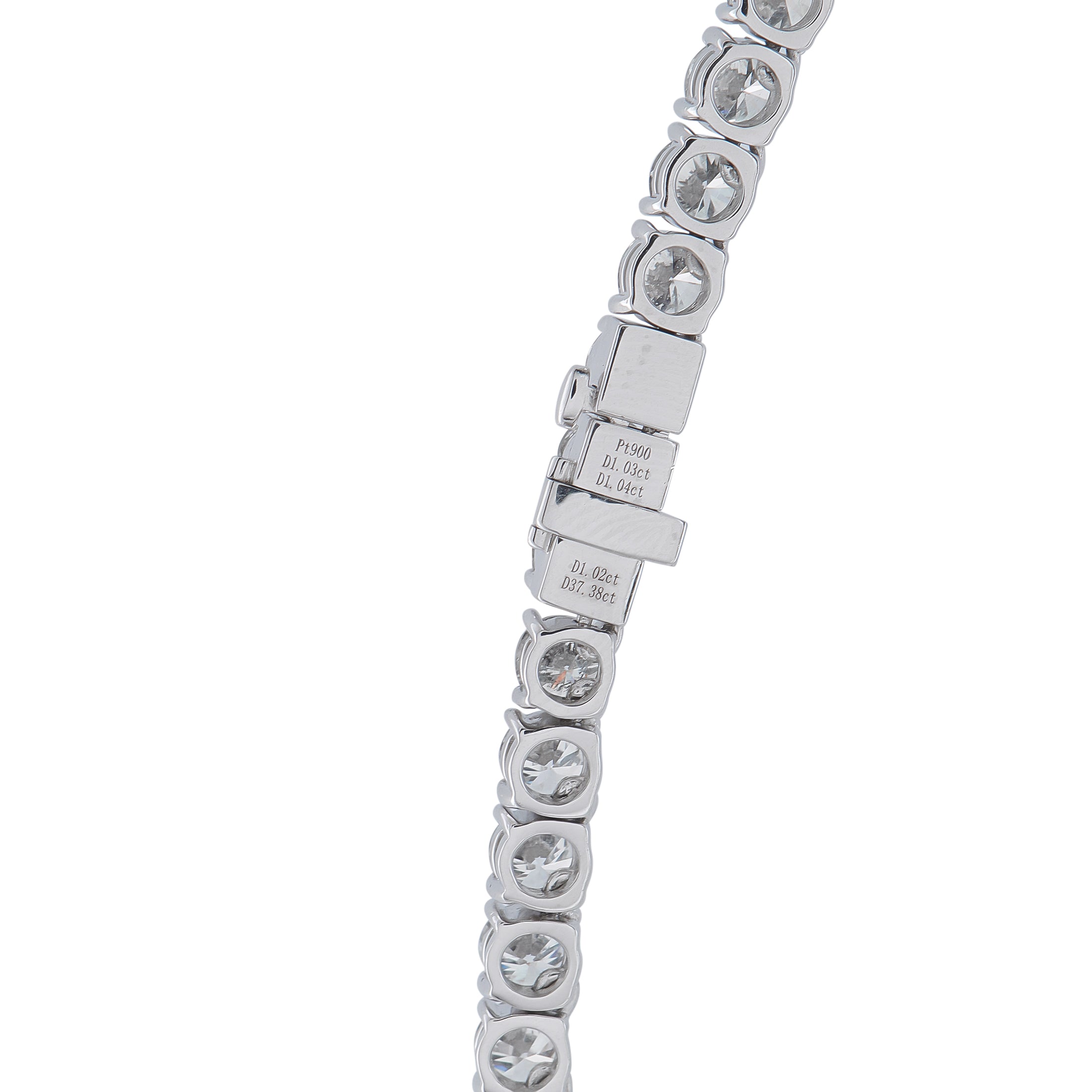 Platinum 40.47ct Diamond Tennis Necklace