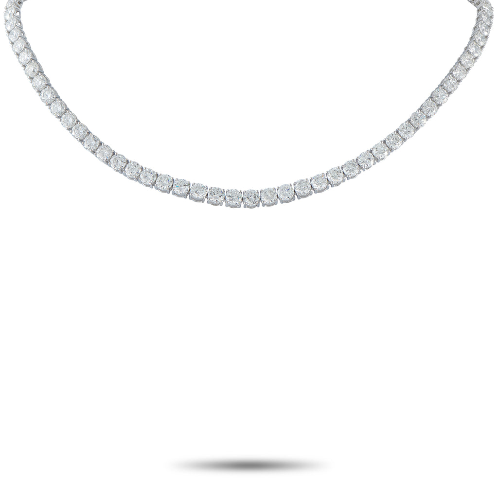 Platinum 29.80ct Diamond Tennis Necklace