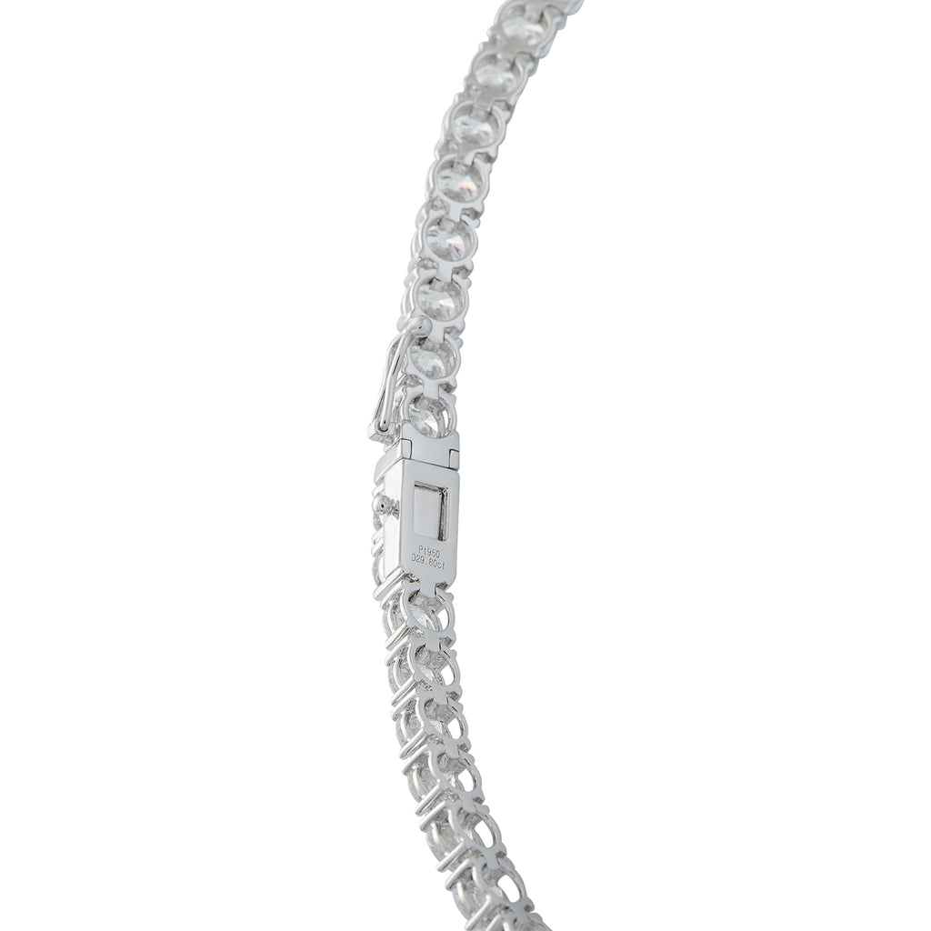 Platinum 29.80ct Diamond Tennis Necklace