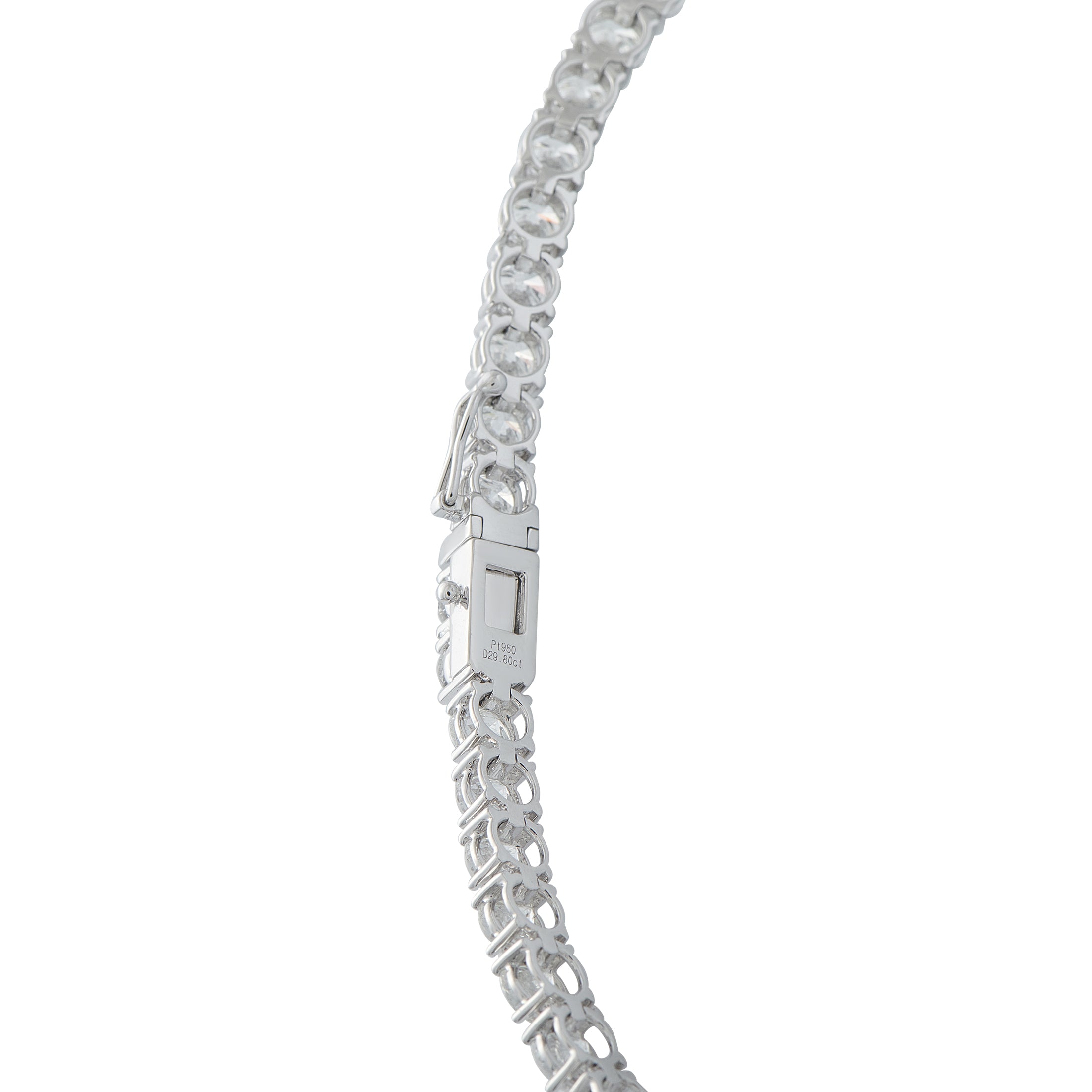 Platinum 29.80ct Diamond Tennis Necklace