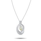Platinum 1.78ct Diamond Oval Halo Pendant