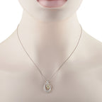 Platinum 1.78ct Diamond Oval Halo Pendant