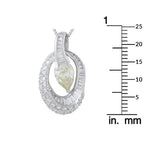 Platinum 1.78ct Diamond Oval Halo Pendant