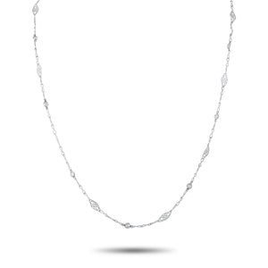 Platinum 0.50ct Diamond Station Necklace