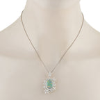 Exclusive Platinum 1.46ct Diamond and Opal Necklace