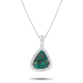 Platinum 0.60ct Diamond and Opal Necklace