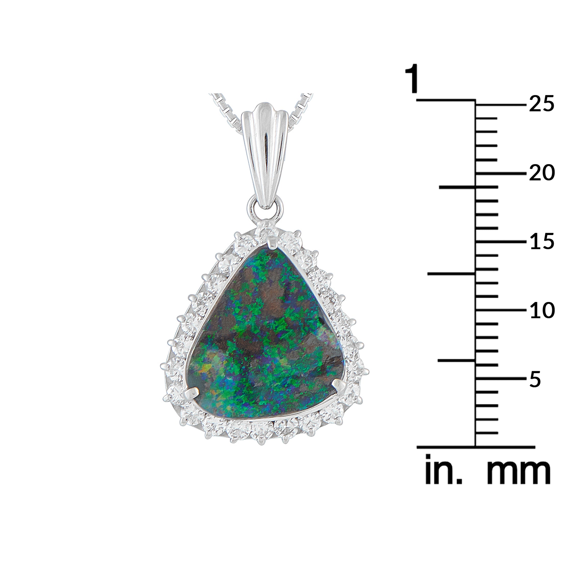 Platinum 0.60ct Diamond and Opal Necklace